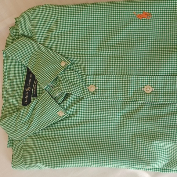 Ralph Lauren Classic green check cotton buttondown shirt mens L preppy office - Picture 1 of 11